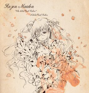 Rating: Safe Score: 0 Tags: 1girl boots cherry_blossoms dress eyepatch flower frills hair_flower hair_ornament image kirakishou long_hair long_sleeves monochrome petals rose rose_petals solo traditional_media very_long_hair User: admin