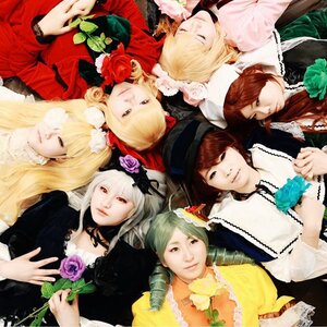 Rating: Safe Score: 0 Tags: 6+girls blonde_hair choker closed_eyes dress everyone flower hair_ornament hat long_hair multiple_boys multiple_cosplay multiple_girls realistic red_hair rose silver_hair tagme User: admin