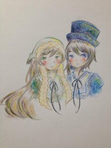 Rating: Safe Score: 0 Tags: 2girls blonde_hair blue_eyes blush brown_hair colored_pencil_(medium) hat image long_hair multiple_girls pair photo ribbon short_hair siblings sisters smile souseiseki suiseiseki traditional_media watercolor_(medium) User: admin