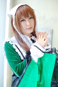 Rating: Safe Score: 0 Tags: 1girl frills green_dress hands_clasped hands_together interlocked_fingers lips long_hair looking_at_viewer own_hands_together solo suiseiseki User: admin