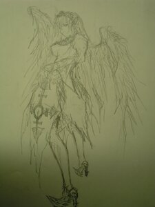 Rating: Safe Score: 0 Tags: 1girl bare_shoulders dress elbow_gloves gloves image long_hair looking_at_viewer monochrome solo standing suigintou traditional_media wings User: admin
