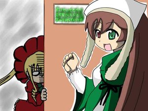 Rating: Safe Score: 0 Tags: 2girls :d blonde_hair bonnet brown_hair dress green_dress green_eyes hat head_scarf heterochromia hina_ichigo image long_hair long_sleeves multiple_girls open_mouth pair parody red_eyes shinku smile suiseiseki User: admin
