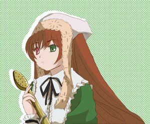 Rating: Safe Score: 0 Tags: 1girl brown_hair dress frills green_background green_eyes halftone halftone_background head_scarf heterochromia image long_hair long_sleeves looking_at_viewer polka_dot polka_dot_background polka_dot_bikini polka_dot_bow polka_dot_bra polka_dot_dress polka_dot_legwear polka_dot_panties red_eyes solo suiseiseki upper_body very_long_hair User: admin