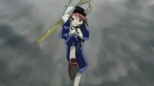 Rating: Safe Score: 0 Tags: 1girl blue_dress dress green_eyes hat holding_weapon image long_sleeves short_hair solo souseiseki sword weapon white_legwear User: admin