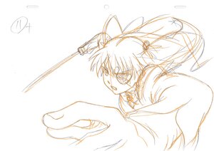 Rating: Safe Score: 0 Tags: 1girl barasuishou hair_ribbon image long_hair monochrome open_mouth ribbon sketch solo weapon User: admin