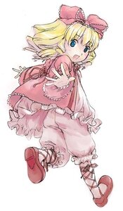 Rating: Safe Score: 0 Tags: 1girl :d ankle_ribbon blonde_hair bloomers blue_eyes bow dress drill_hair frills full_body hair_bow hair_ribbon hina_ichigo hinaichigo image irigomame long_hair long_sleeves looking_at_viewer looking_back open_mouth outstretched_arms pink_bow pink_dress ribbon rozen_maiden running shoes short_hair simple_background smile solo spread_arms underwear white_background white_bloomers User: admin