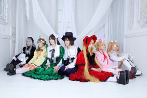 Rating: Safe Score: 0 Tags: 6+girls 91076 bangs black_footwear black_hair black_headwear blonde_hair boots bow brown_hair closed_eyes curtains dress flower frills green_dress hair_flower hair_ornament hat long_hair long_sleeves looking_at_viewer multiple_cosplay multiple_girls pantyhose ribbon shirt short_hair sitting smile tagme white_shirt wide_sleeves User: admin
