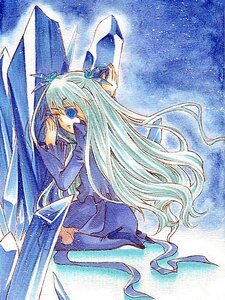 Rating: Safe Score: 0 Tags: 1girl barasuishou blue_dress blue_eyes blue_hair dress hair_ornament image long_hair long_sleeves ribbon sky solo traditional_media very_long_hair watercolor_(medium) User: admin