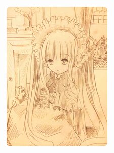 Rating: Safe Score: 0 Tags: 1girl bangs closed_mouth dress eyebrows_visible_through_hair image long_hair long_sleeves looking_at_viewer monochrome shinku smile solo very_long_hair User: admin