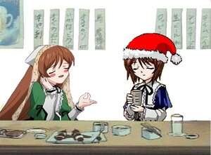 Rating: Safe Score: 0 Tags: 2girls apron brown_hair closed_eyes dress hat image long_hair long_sleeves multiple_girls open_mouth pair ribbon short_hair siblings sisters smile souseiseki suiseiseki twins User: admin
