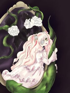 Rating: Safe Score: 0 Tags: 1girl dress eyepatch flower hair_ornament image kirakishou long_hair monster_girl pink_hair rose solo thorns very_long_hair vines white_flower white_rose yellow_eyes User: admin