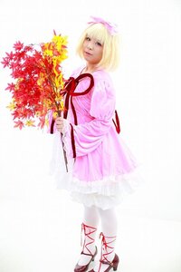 Rating: Safe Score: 0 Tags: 1girl blonde_hair dress flower full_body hinaichigo lips long_sleeves pink_dress realistic ribbon short_hair solo standing striped User: admin