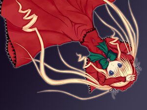 Rating: Safe Score: 0 Tags: 1girl arms_up artist_request blonde_hair blue_eyes bonnet bow bowtie capelet dress flower green_bow green_neckwear hand_on_forehead image long_hair long_sleeves looking_at_viewer lying on_back purple_background red_dress rose rozen_maiden shinku sidelocks simple_background solo standing twintails very_long_hair User: admin