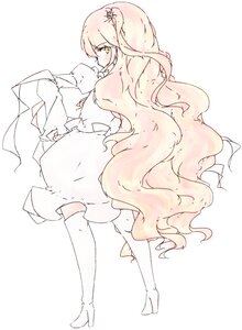 Rating: Safe Score: 0 Tags: 1girl blonde_hair blush boots diagonal_stripes dress hair_ornament high_heel_boots high_heels image kirakishou long_hair long_sleeves looking_at_viewer looking_back solo striped thigh_boots thighhighs vertical_stripes very_long_hair white_footwear white_legwear User: admin