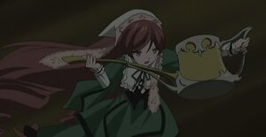 Rating: Safe Score: 0 Tags: 1girl brown_hair dress green_dress green_eyes heterochromia image long_hair long_sleeves open_mouth red_eyes solo suiseiseki very_long_hair User: admin