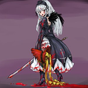 Rating: Safe Score: 0 Tags: 1girl black_dress blonde_hair blood blood_on_face bloody_clothes dress frills guro hairband image long_hair long_sleeves looking_at_viewer osakana_(denpa_yun'yun) pair red_eyes rozen_maiden shinku silver_hair solo suigintou sword weapon User: admin