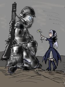 Rating: Safe Score: 0 Tags: 1boy 1girl armor flower gun helmet image red_eyes sketch solo suigintou weapon User: admin