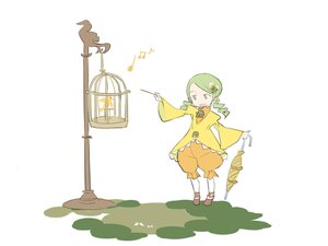Rating: Safe Score: 0 Tags: 1girl dress drill_hair eighth_note green_eyes green_hair hair_ornament image kanaria long_hair long_sleeves musical_note outstretched_arms puffy_pants shadow solo standing striped twin_drills User: admin