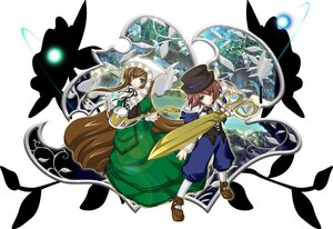 Rating: Safe Score: 0 Tags: 1boy 1girl 2girls artist_request blue_dress bow brown_hair dress green_dress green_eyes hat heterochromia image long_hair long_sleeves multiple_girls pair pants pantyhose rozen_maiden short_hair siblings sisters smile souseiseki suiseiseki top_hat twins very_long_hair User: admin