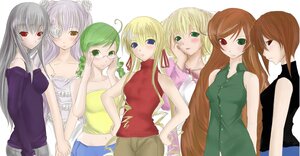 Rating: Safe Score: 0 Tags: 6+girls bare_shoulders black_skirt blonde_hair blue_eyes blush bow braid brown_eyes brown_hair chemical-x dress drill_hair everyone flower glasses green_eyes green_hair green_shirt grey_hair hand_on_own_cheek hand_on_own_face hands_on_hips heterochromia hina_ichigo holding_hands image kanaria kirakishou long_hair looking_at_viewer multiple multiple_girls one-eyed own_hands_together pants pink_shirt purple_hair purple_skirt red_bow red_eyes red_skirt rose rozen_maiden shinku shirt short_hair silver_hair simple_background skirt sleeveless smile souseiseki suigintou suiseiseki tagme very_long_hair white_background white_bow white_skirt yellow_skirt User: admin