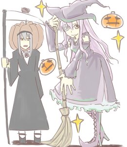 Rating: Safe Score: 0 Tags: 1girl broom detached_sleeves dress halloween halloween_costume hat image jack-o'-lantern kirakishou long_hair mask pair pumpkin sparkle star_(symbol) suigintou witch witch_hat User: admin