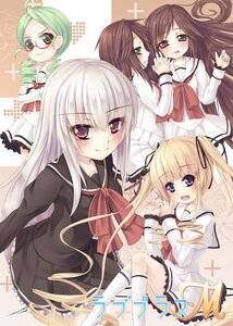 Rating: Safe Score: 0 Tags: 5girls asa_(swallowtail) bangs blonde_hair blue_eyes blunt_bangs blush brown_hair commentary_request drill_hair eyebrows_visible_through_hair glasses green_eyes green_hair hair_between_eyes heterochromia highres image kanaria long_hair love_plus multiple multiple_girls parody photoshop_(medium) purple_eyes red_eyes ribbon rozen_maiden school_uniform serafuku shinku short_hair siblings sisters smile souseiseki suigintou suiseiseki tagme translated twins twintails very_long_hair User: admin