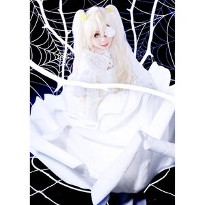 Rating: Safe Score: 0 Tags: 1girl bangs eyepatch hair_ornament kirakishou long_hair looking_at_viewer silk solo spider_web white_hair yellow_eyes User: admin