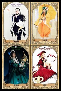 Rating: Safe Score: 0 Tags: 2boys blonde_hair blue_eyes closed_eyes dress flower frills gloves green_hair hair_ornament hat long_hair multiple_boys multiple_cosplay multiple_girls short_hair tagme tarot umbrella white_hair User: admin