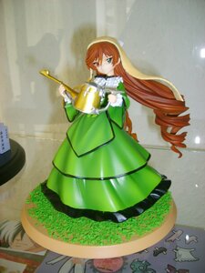 Rating: Safe Score: 0 Tags: 1girl brown_hair doll dress drill_hair green_dress green_eyes heterochromia long_hair long_sleeves red_eyes solo suiseiseki very_long_hair watering_can User: admin