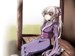 Rating: Safe Score: 0 Tags: 1girl alternate_hairstyle auto_tagged breasts hair_ribbon image japanese_clothes kimono long_hair looking_at_viewer obi pink_eyes ponytail purple_eyes purple_kimono ribbon rozen_maiden sash silver_hair sitting smile solo suigintou tousen veranda very_long_hair User: admin