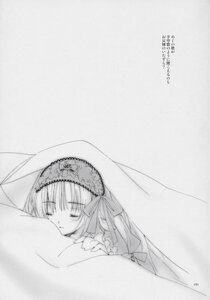 Rating: Safe Score: 0 Tags: 1girl blush closed_eyes doujinshi doujinshi_#112 hairband image long_hair monochrome multiple pillow sleeping solo under_covers User: admin