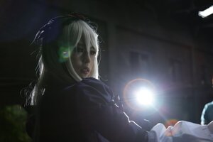 Rating: Safe Score: 0 Tags: 1girl auto_tagged blurry bokeh depth_of_field gun hood lens_flare lips realistic solo suigintou User: admin