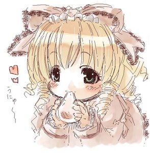 Rating: Safe Score: 0 Tags: 1girl bangs blush drill_hair eating eyebrows_visible_through_hair fellatio heart hinaichigo image long_sleeves solo upper_body User: admin