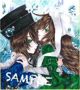 Rating: Safe Score: 0 Tags: 2girls brown_hair dress frills green_eyes hair_over_one_eye hat image long_hair long_sleeves marker_(medium) multiple_girls pair short_hair siblings sisters souseiseki suiseiseki traditional_media twins yumeki_kokoro User: admin