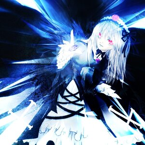 Rating: Safe Score: 0 Tags: 1girl dress flower frills hairband image lolita_hairband long_hair long_sleeves red_eyes ribbon rose silver_hair solo suigintou wings User: admin
