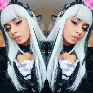 Rating: Safe Score: 0 Tags: 2girls bangs blunt_bangs choker closed_mouth flower gothic_lolita lace lips lolita_fashion long_hair looking_at_viewer multiple_girls photo realistic red_eyes red_lips solo suigintou upper_body white_hair User: admin