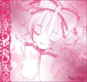 Rating: Safe Score: 0 Tags: 1girl bow closed_eyes hair_bow hinaichigo image monochrome pink_theme short_hair smile solo User: admin