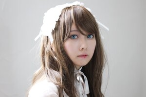 Rating: Safe Score: 0 Tags: 1girl bangs blonde_hair blue_eyes grey_background lips long_hair looking_at_viewer nose portrait solo suiseiseki User: admin
