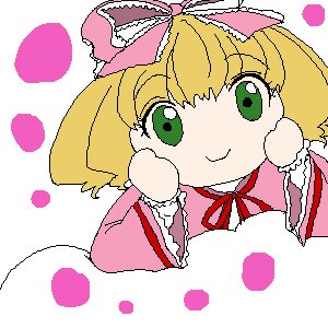 Rating: Safe Score: 0 Tags: 1girl :3 bangs blonde_hair eyebrows_visible_through_hair green_eyes halftone hinaichigo image looking_at_viewer pixel_art polka_dot polka_dot_background ribbon shirt smile solo transparent_background upper_body User: admin