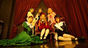Rating: Safe Score: 0 Tags: blonde_hair curtains dress hat multiple_cosplay multiple_girls sitting tagme User: admin