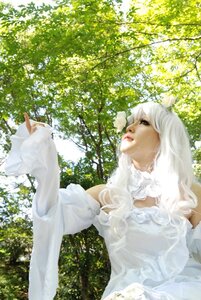 Rating: Safe Score: 0 Tags: 1girl day detached_sleeves dress kirakishou lips long_hair long_sleeves looking_away outdoors realistic solo sunlight tree white_dress white_hair User: admin