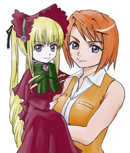 Rating: Safe Score: 0 Tags: 2girls artist_request blonde_hair blue_eyes bonnet bow bowtie breast_grab crossed_arms crossover dress drill_hair flower fuuka_academy_uniform grabbing image long_hair long_sleeves looking_at_viewer multiple_girls my-hime orange_vest red_dress rose rozen_maiden school_uniform shinku simple_background smile solo tokiha_mai vest white_background User: admin
