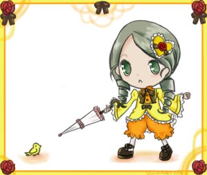 Rating: Safe Score: 0 Tags: 1girl :< bow bug butterfly chibi dress drill_hair flower green_eyes green_hair image insect kanaria pink_rose red_flower red_rose rose solo twin_drills umbrella yellow_rose User: admin