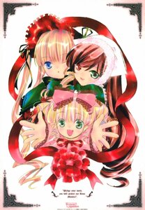 Rating: Safe Score: 0 Tags: 3girls :d ;o blonde_hair blue_eyes bonnet border bow copyright_name dress drill_hair flower frills green_dress green_eyes hair_bow hat head_scarf heterochromia hina_ichigo image logo long_hair long_sleeves looking_at_viewer multiple multiple_girls official_art one_eye_closed open_mouth outstretched_arm outstretched_arms peach-pit pink_bow pink_dress red_dress red_eyes ribbon rose rozen_maiden shinku simple_background smile suiseiseki tagme twin_drills twintails very_long_hair white_background User: admin