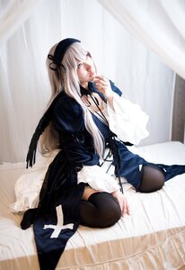 Rating: Safe Score: 0 Tags: 1girl black_legwear black_ribbon dress hairband lips long_hair long_sleeves ribbon sitting solo suigintou thighhighs very_long_hair wariza User: admin