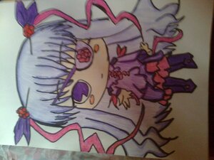 Rating: Safe Score: 0 Tags: 1girl barasuishou blush_stickers chibi full_body image long_hair open_mouth photo purple_dress ribbon solo standing traditional_media two_side_up User: admin