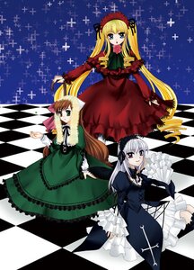 Rating: Safe Score: 0 Tags: 3girls argyle argyle_background argyle_legwear blonde_hair blue_eyes board_game bonnet bow brown_hair checkerboard_cookie checkered checkered_background checkered_floor checkered_kimono checkered_skirt chess_piece cookie crescent_moon diamond_(shape) dress drill_hair flag floor frills green_eyes hat holding_flag image knight_(chess) long_hair long_sleeves multiple multiple_girls on_floor perspective pink_rose red_dress reflection reflective_floor rose shinku silver_hair sitting spread_arms tagme thighhighs tile_floor tile_wall tiles twin_drills twintails vanishing_point very_long_hair wide_sleeves wings User: admin