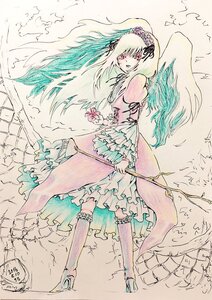 Rating: Safe Score: 0 Tags: 1girl dress flower frills hairband holding image kneehighs lolita_hairband long_hair long_sleeves looking_at_viewer puffy_sleeves red_eyes solo standing suigintou weapon wings User: admin