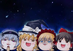 Rating: Safe Score: 0 Tags: 4girls alice_margatroid blonde_hair bow braid brown_eyes hairband hakurei_reimu hat image kirisame_marisa multiple multiple_girls night sky smile tagme yellow_eyes yukkuri_shiteitte_ne User: admin