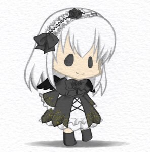 Rating: Safe Score: 0 Tags: 1girl bangs black_bow black_dress black_flower black_footwear black_legwear black_ribbon black_rose boots bow chibi closed_mouth dress eyebrows_visible_through_hair flower full_body gothic_lolita hair_between_eyes hair_ornament image lolita_fashion long_hair long_sleeves rose silver_hair smile solo standing suigintou thighhighs wings User: admin